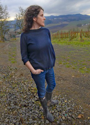 Winemaker Maggie Harrison walks her vineyard 