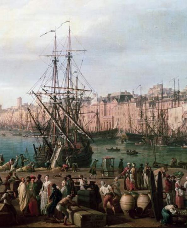 A Seaport, detail from port of Marseille, 1754, Claude-Joseph Vernet