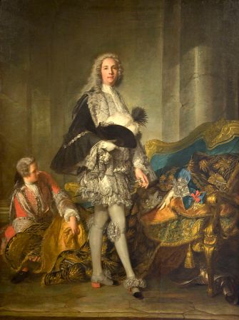 Louis-François-Armand de Vignerot du Plessis was famed for his debauchery. He controlled multiple Duchies, Marquis, and other land holdings making him very powerful during the 1700s. Each of the following titles represents a land that he "owned". Duke of Fronsac then Duc de Richelieu (1715), Prince of Mortagne, Pont-Courlay marquis, earl of Cosnac, Baron Barbezieux, Baron Cozes and baron of Saujon, marshal and peer of France