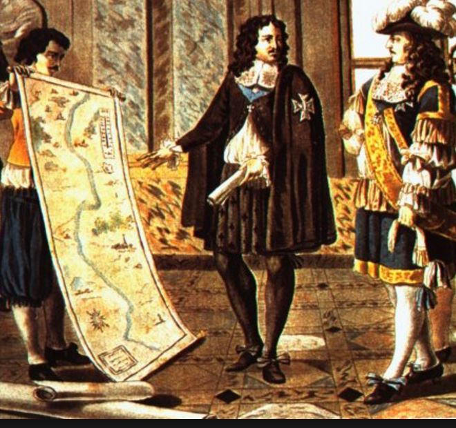 Jean-Baptiste Colbert presents his plans to le roi, Louis XIV