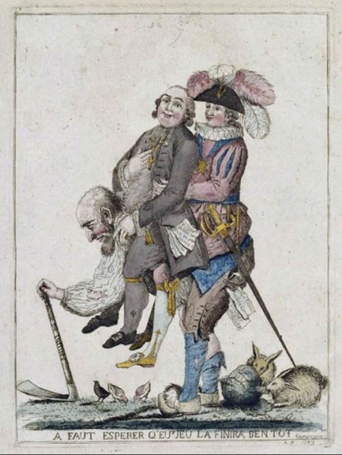 Ancien Régime- the three estates. Political cartoon 1789